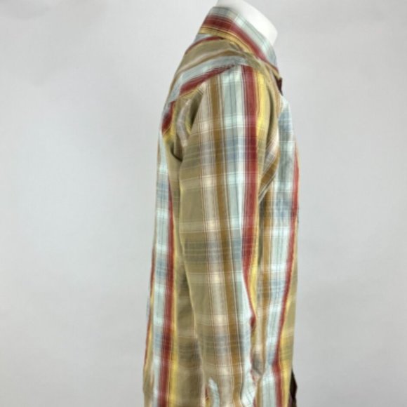 Fossil 54 Wester Plaid Shirt‎ Mens XL NWT Long Sleeve Button-Up Cotton Collared - Picture 5 of 14